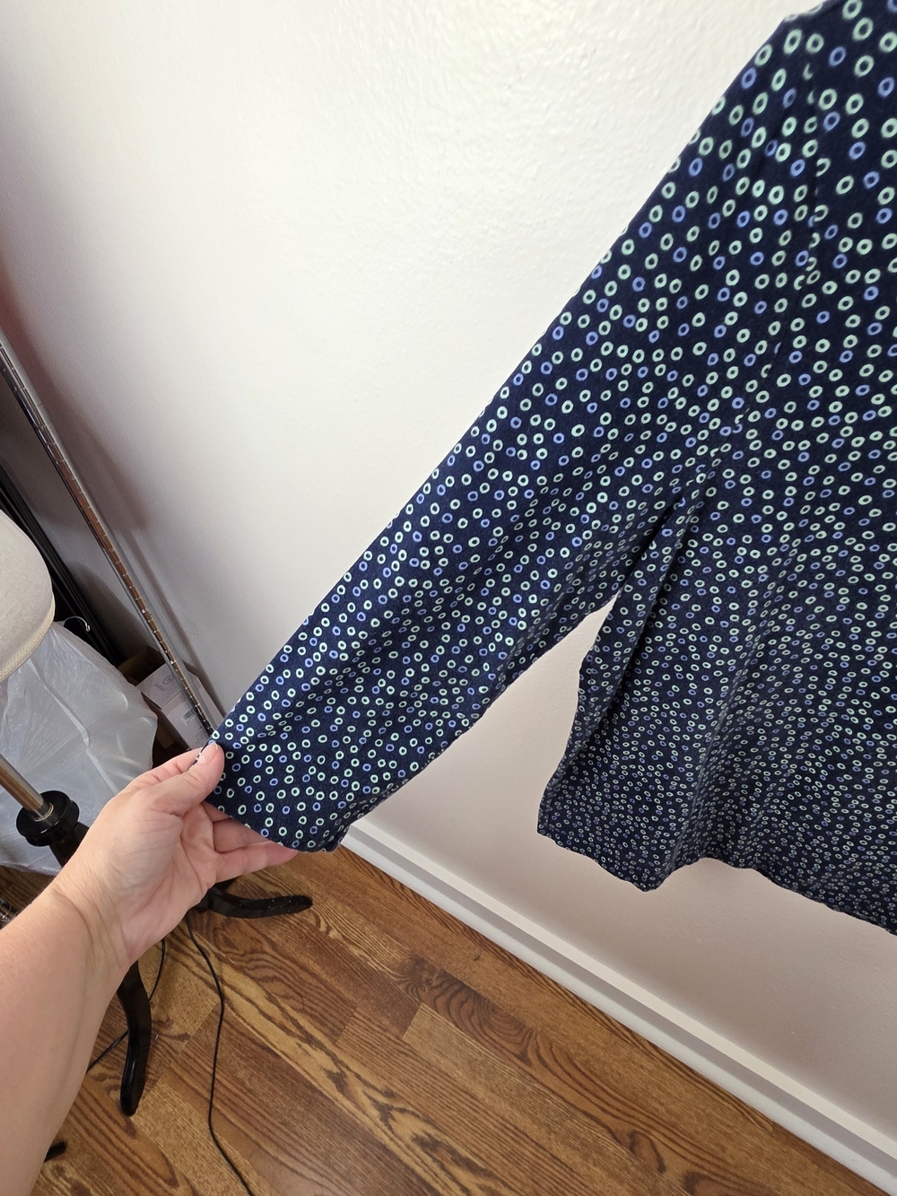 Talbots The Talbots Tee Navy Blue Dot Print 3/4 Sleeve Top Size 1X - Picture 4 of 7